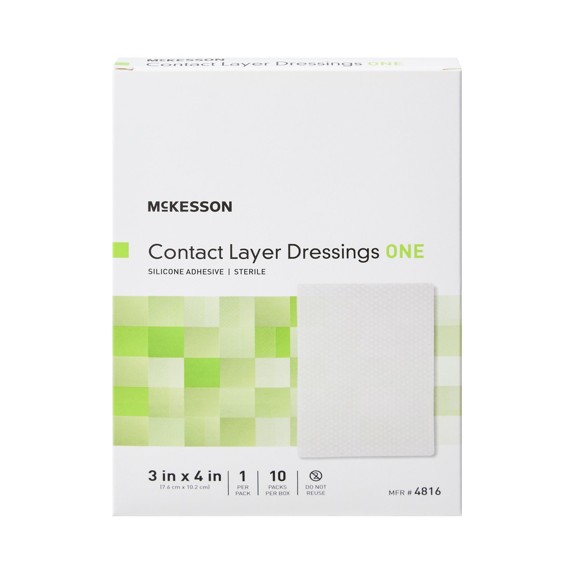 McKesson Silicone Wound Contact Layer Dressing, 3 x 4 Inch-Wound Contact Layer Dressing McKesson 3 X 4 Inch Sterile