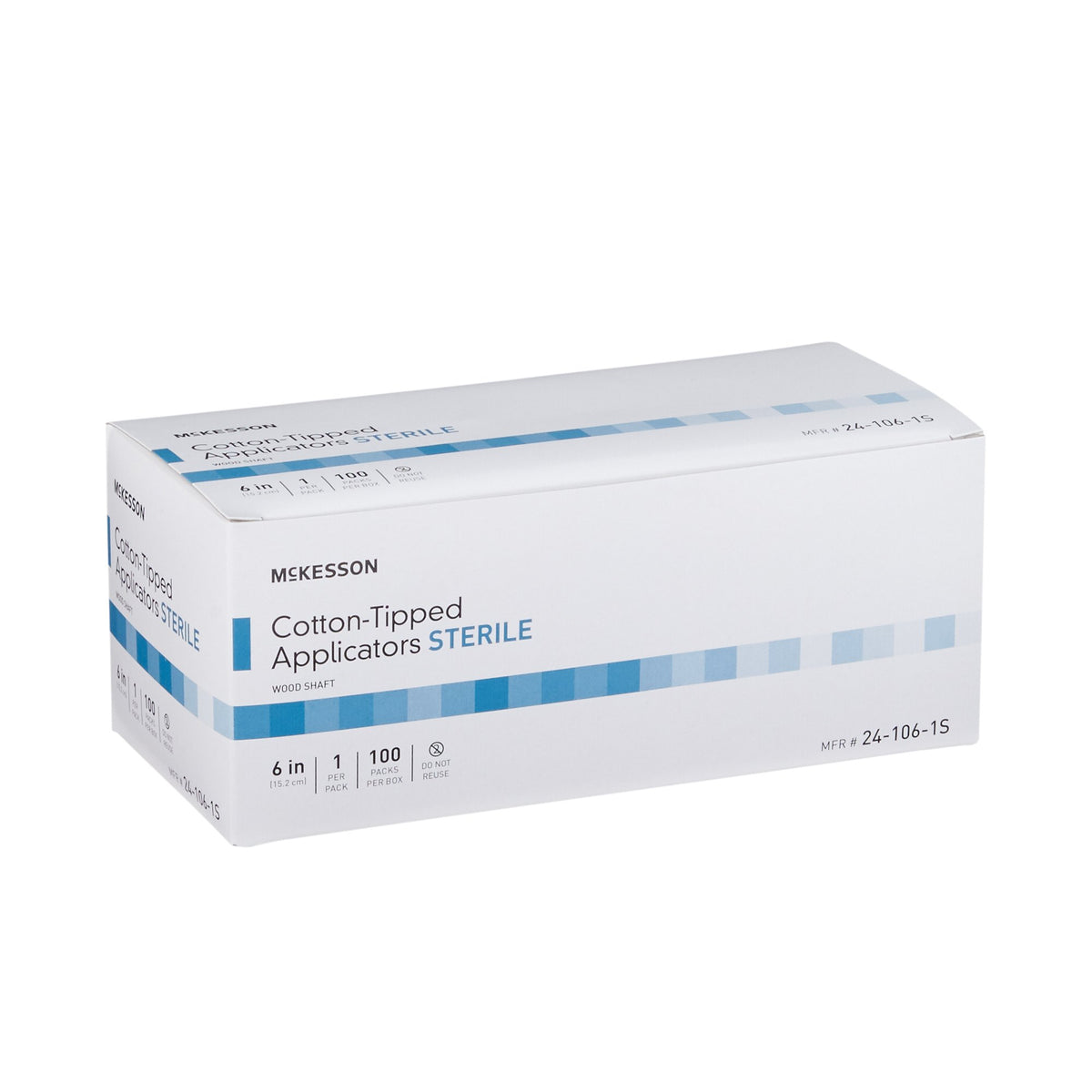 McKesson Sterile Swabsticks, Cotton Tip, 6 Inch Wood Shaft-Swabstick McKesson Cotton Tip Wood Shaft 6 Inch Sterile 1 per Pack
