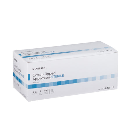 McKesson Sterile Swabsticks, Cotton Tip, 6 Inch Wood Shaft-Swabstick McKesson Cotton Tip Wood Shaft 6 Inch Sterile 1 per Pack