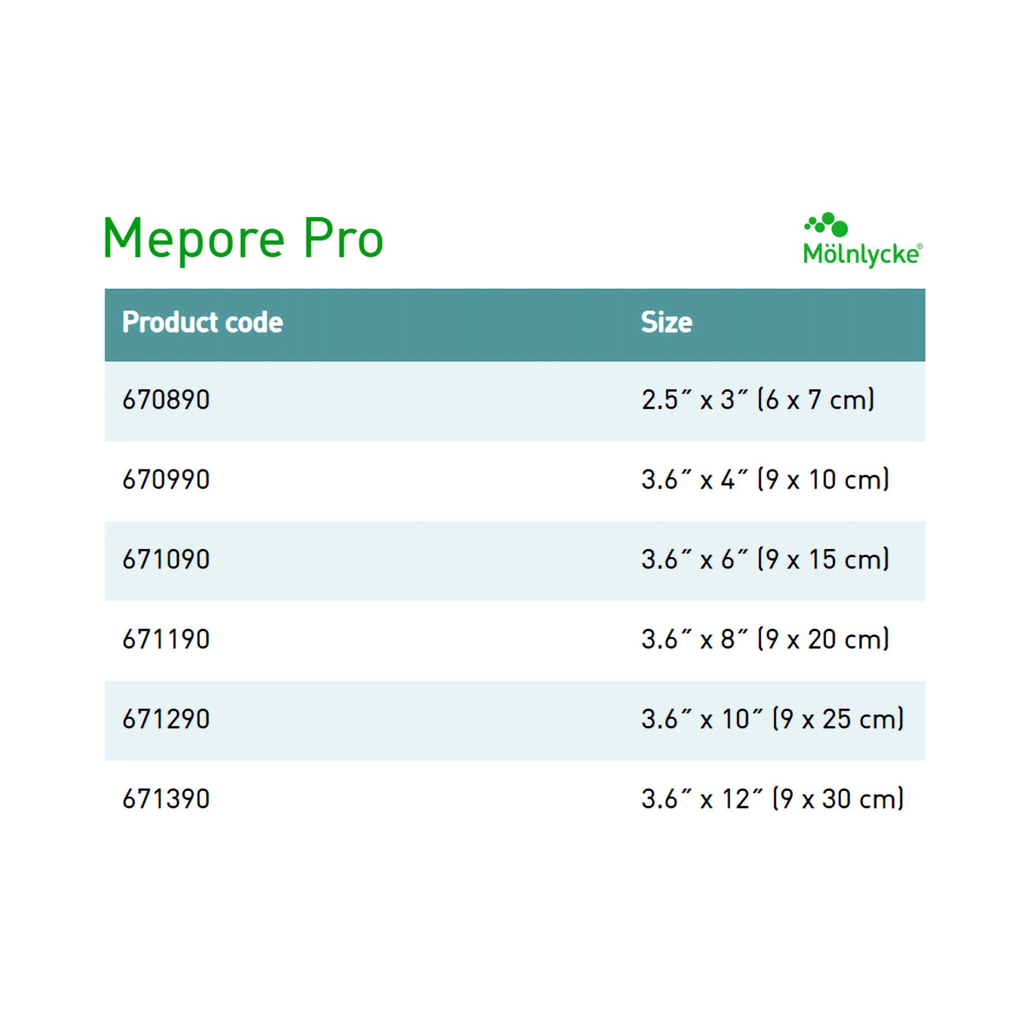 Mepore Pro White Adhesive Dressing, 3 x 4 inch-Composite Dressing Mepore Pro 3-3/5 X 4 Inch Rectangle Sterile