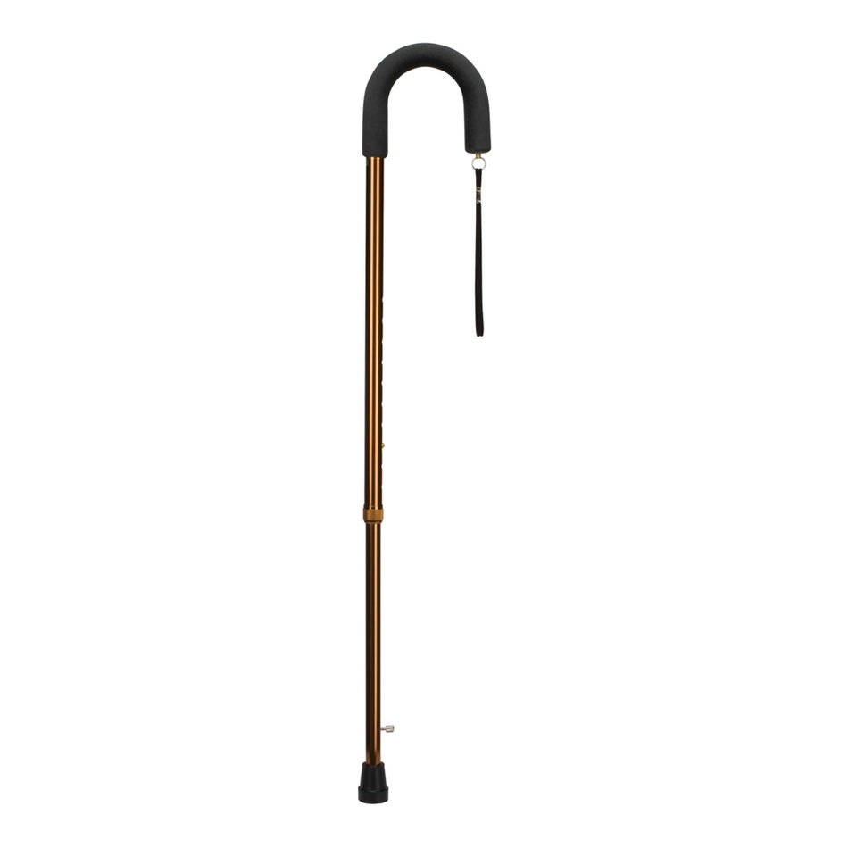 DMI� Lightweight Adjustable Cane with Retractable Ice Tip-Round Handle Cane DMI Aluminum 30 to 39 Inch Height Bronze