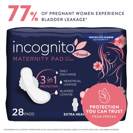 incognito by Prevail Extra Heavy Maternity Pad, 13 Inch Length-Maternity Pad incognito by Prevail Maternity Pad with Wings Heavy Absorbency