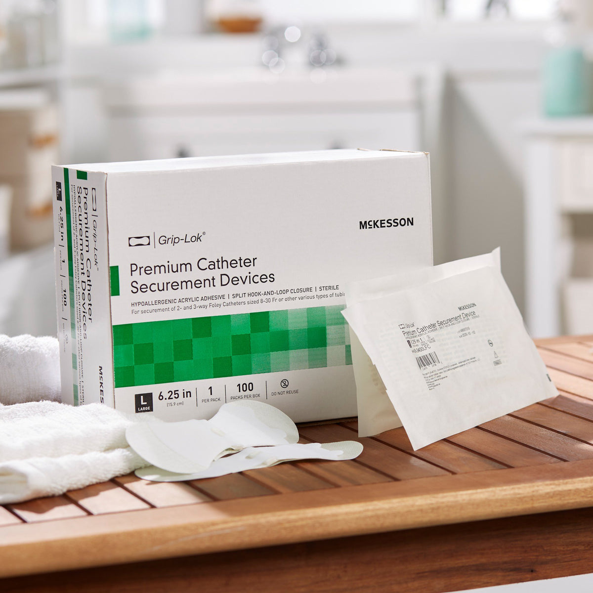McKesson Grip-Lok Premium Catheter Securement Devices-"Catheter Stabilization Device McKesson Premium Large, 6.25 Inch, Sterile"