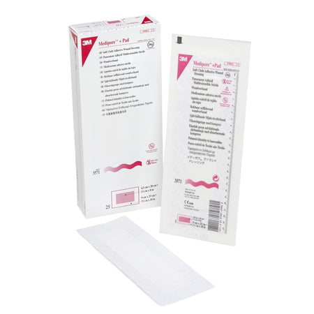 3M Medipore + Pad Soft Cloth Adhesive Dressing, 3 x 10 Inch-Composite Dressing 3M Medipore 3-1/2 X 10 Inch Rectangle Sterile Nonwoven Backing