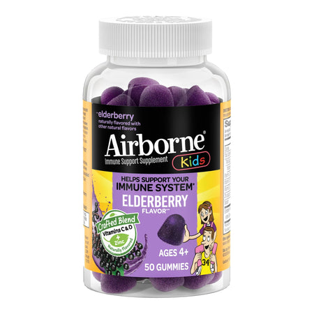 Airborne� Immune Support Supplement Gummies Elderberry-Immune Support Supplement Airborne� Gummy 50 per Bottle