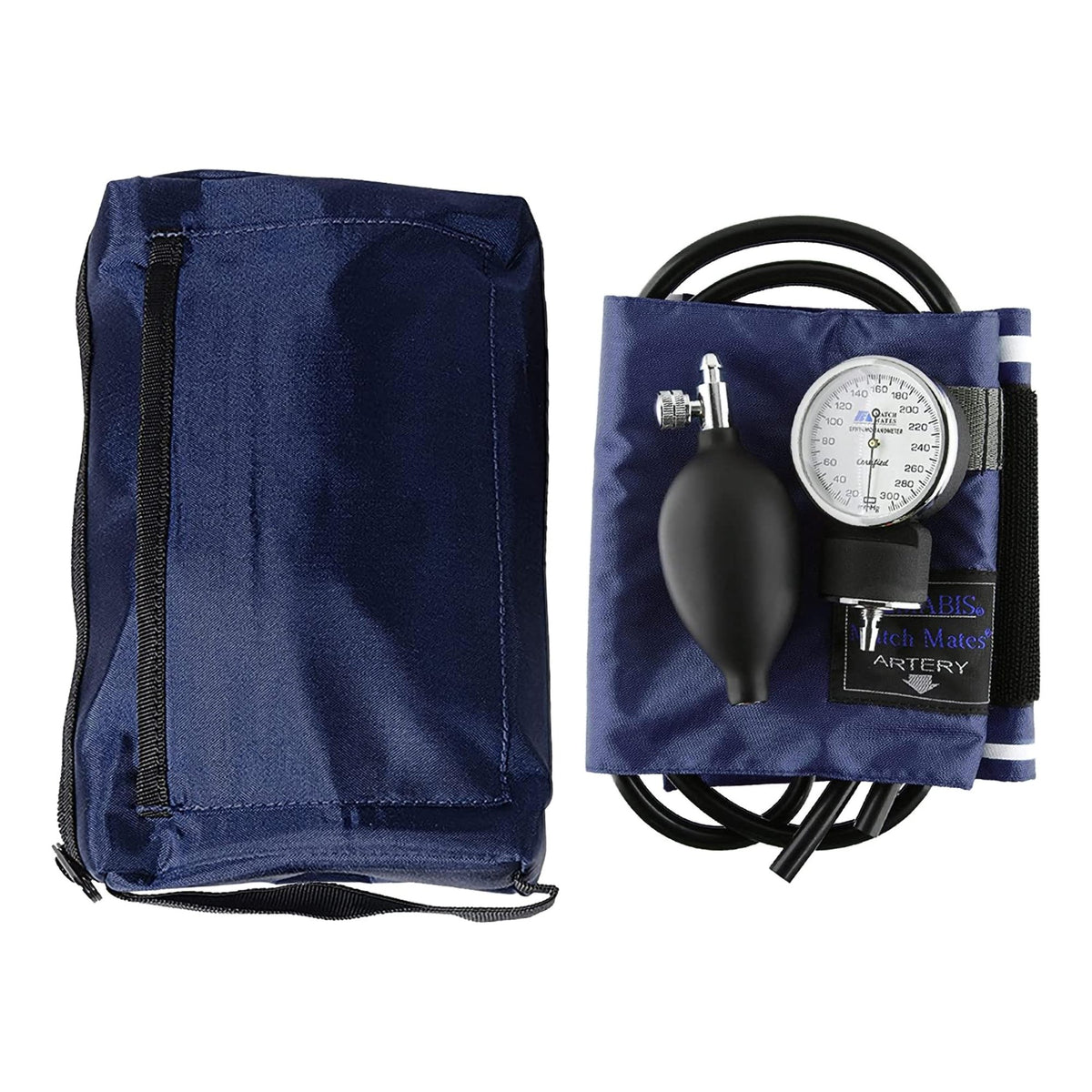 Mabis Match Mates Manual Aneroid Sphygmomanometer with Cuff, Dark Blue-Aneroid Sphygmomanometer with Cuff Mabis Nylon Cuff Palm Aneroid