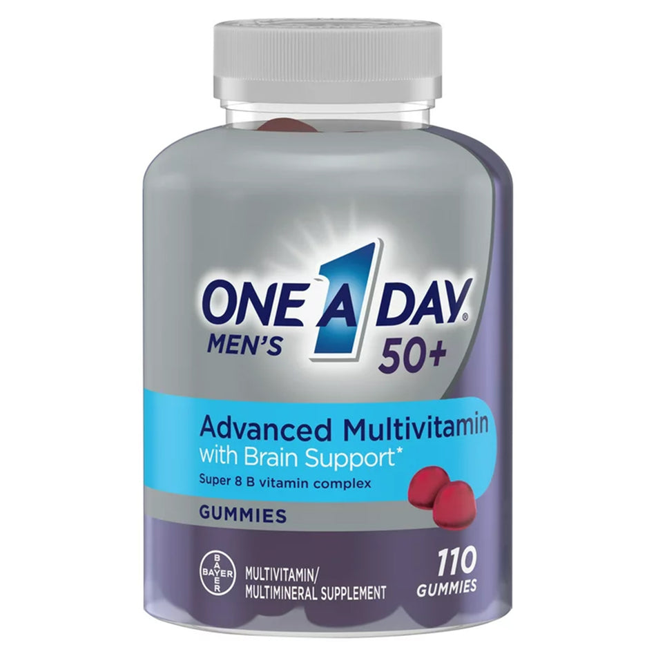 One A Day Advanced Multivitamin Men's 50+ Gummies-Multivitamin Supplement One A Day� Men's 50+ Gummy 110 per Bottle