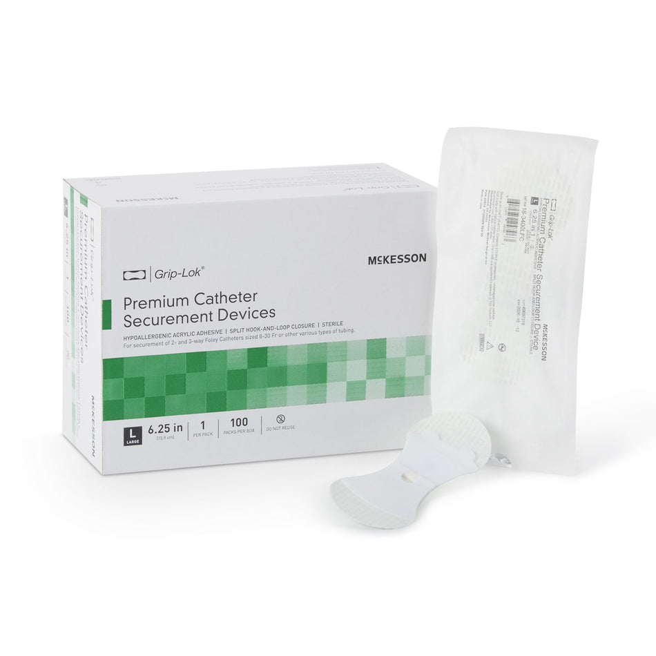 McKesson Grip-Lok Premium Catheter Securement Devices-"Catheter Stabilization Device McKesson Premium Large, 6.25 Inch, Sterile"