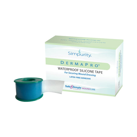 DermaPro Silicone Medical Tape, 2 Inch x 15 Foot, Transparent-Waterproof Medical Tape DermaPro White 2 Inch X 5 Yard Silicone NonSterile