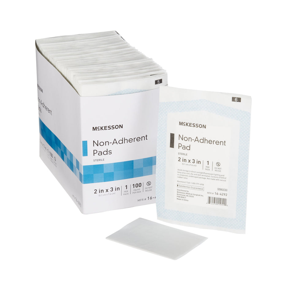 McKesson Nonadherent Dressing, 2 x 3 Inch-Non-Adherent Dressing McKesson 2 X 3 Inch Sterile 100 per Pack