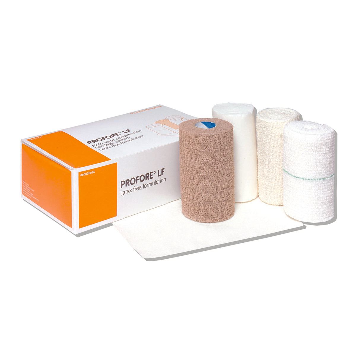 Profore LF 4 Layer Compression Bandage System-4 Layer Compression Bandage System Profore LF Multiple Sizes Self-Adherent / Tape Closure Tan / White NonSterile Standard Compression
