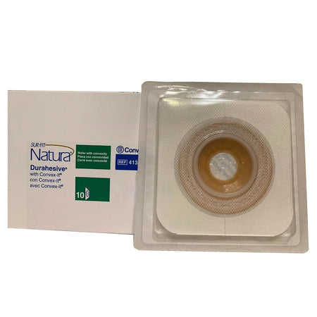 Sur-Fit Natura Colostomy Barrier With 7/8 Inch Stoma Opening-"Ostomy Barrier Sur-Fit Natura Precut, Extended Wear Durahesive Adhesive 45 mm Flange Sur-Fit Natura System Hydrocolloid 7/8 Inch Opening 4-1/2 X 4-1/2 Inch"