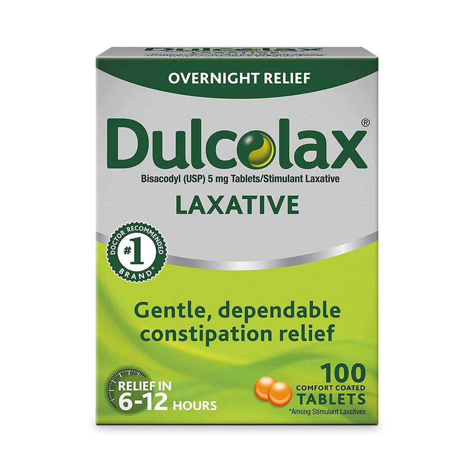 Dulcolax Bisacodyl USP Laxative-Laxative Dulcolax Tablet 100 per Box 5 mg Strength Bisacodyl USP