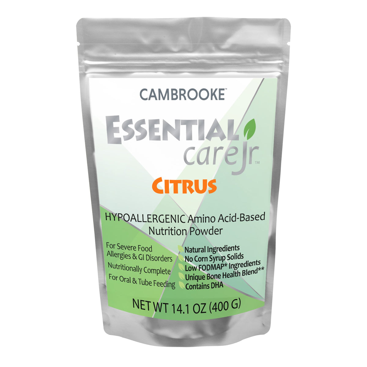 Essential Care Jr Amino AcidBased Nutrition Powder, Citrus Flavor, 14.1-ounce pouch-Pediatric Oral Supplement Essential Care Jr Citrus Flavor 14.1 oz. Pouch Powder Amino Acid Food Allergies