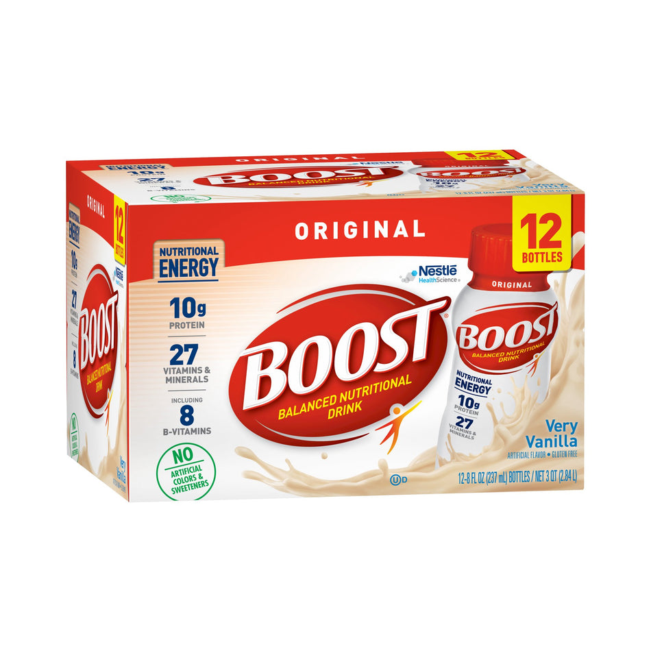 Boost Original Vanilla Balanced Nutritional Drink, 8-ounce bottle-Oral Supplement Boost Original Very Vanilla Flavor Liquid 8 oz. Bottle