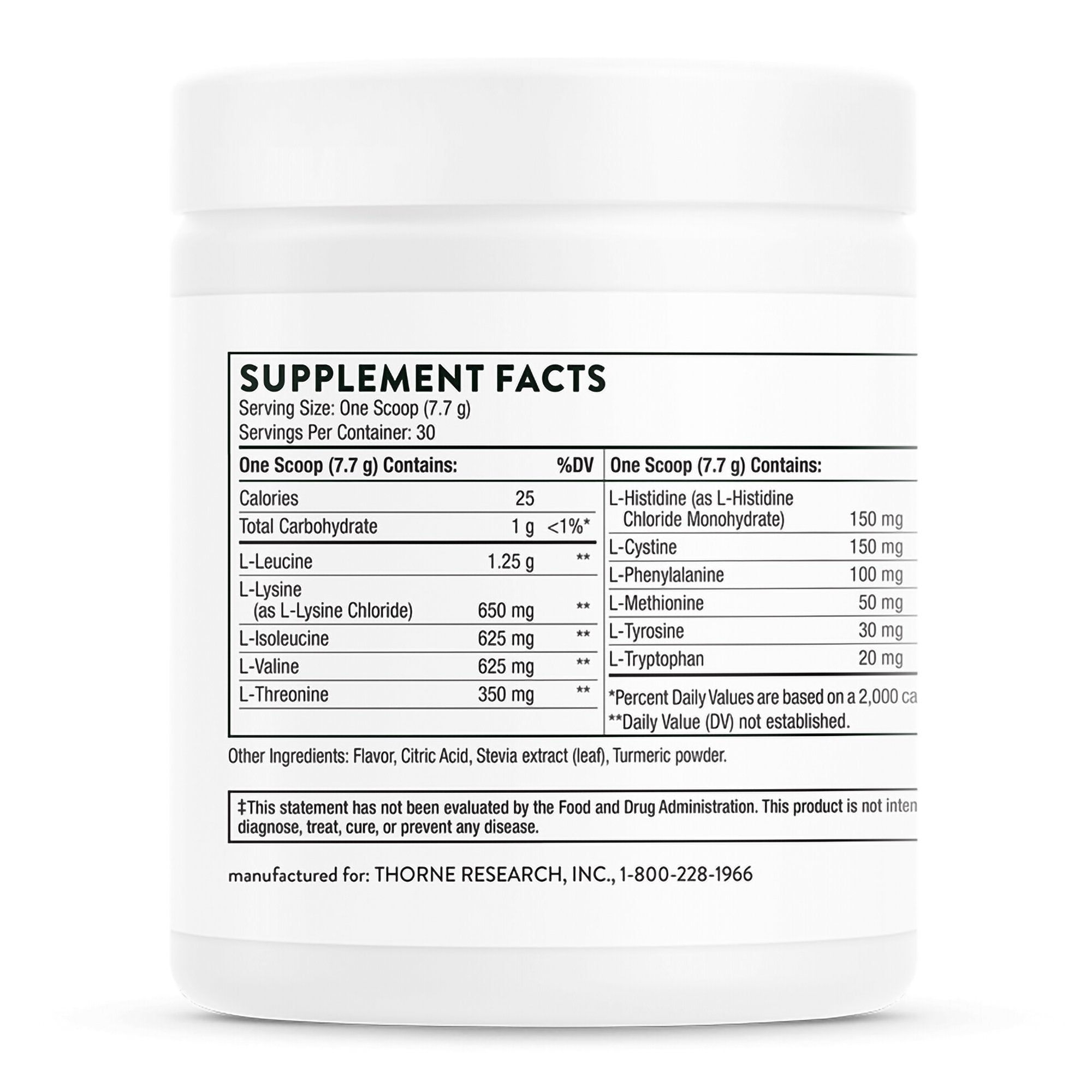 Thorne Amino Complex Lemon Flavor Amino Acids Dietary Supplement-Oral Supplement THORNE Amino Complex Lemon Flavor Powder 8.1 oz. Canister