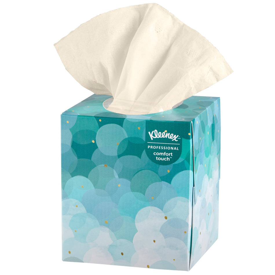 Kleenex Facial Tissue, 2-Ply, Cube Container, Boutique White, 8-2/5" X 8-2/5"-Kleenex Boutique Facial Tissue White 8-2/5 X 8-2/5 Inch 95 Count
