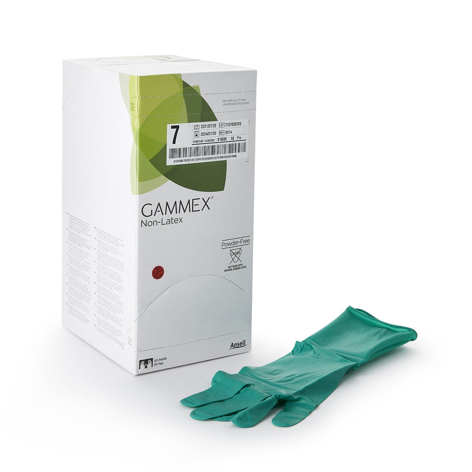 Gammex� Non-Latex Polyisoprene Surgical Glove, Size 7, Green-Surgical Glove GAMMEX� Non-Latex Size 7 Sterile Polyisoprene Standard Cuff Length Micro-Textured Green Chemo Tested