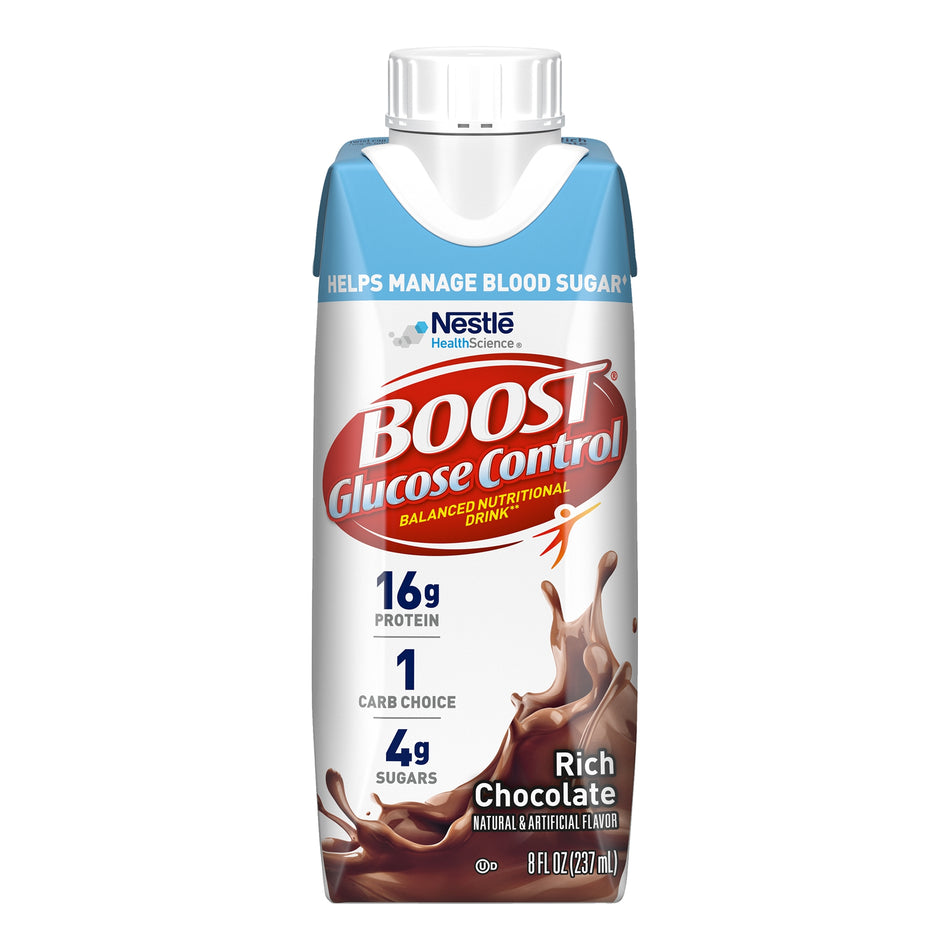 Boost® Glucose Control Chocolate Balanced Nutritional Drink, 8-ounce Carton - Nutritionals and Feeding Supplies>Nutritiona...