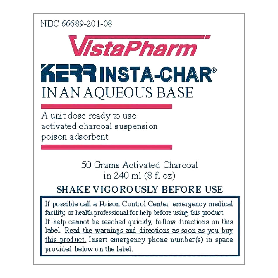 Kerr Insta-Char Activated Charcoal Poison Absorbent-Poison Absorbent Kerr Insta-Char 50 Gram / 240 mL Strength Oral Suspension 8 oz.