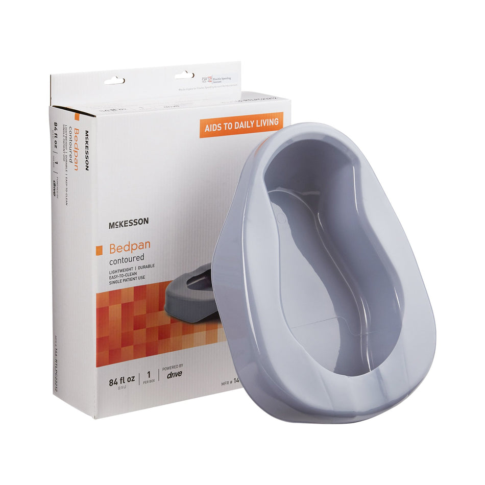 McKesson Reusable Contoured Bedpan, 84 oz.-Contoured Bedpan McKesson Gray 84 oz. / 2484 mL