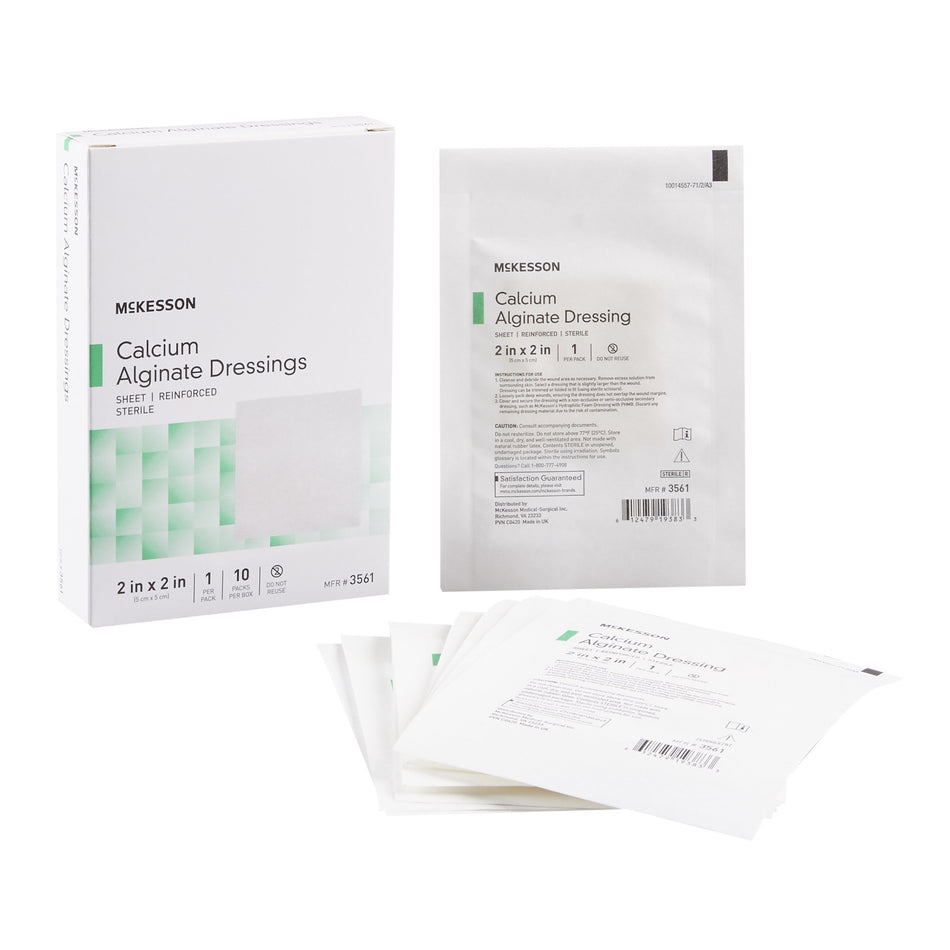 McKesson Alginate Dressing, 2 x 2 Inch-Alginate Dressing McKesson 2 X 2 Inch Square