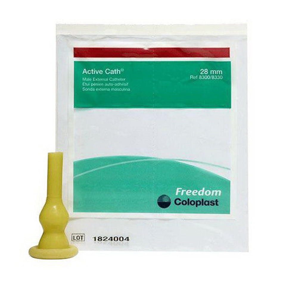 Coloplast Active Cath Male External Catheter, Medium-Male External Catheter Active Cath Self-Adhesive Strip Latex Medium