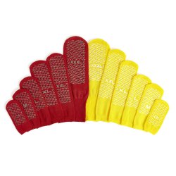Medline Fall Management Slipper Socks-Risk Management Slipper Socks Medline Unisex Adult X-Large Double Tread Single Patient Use Yellow