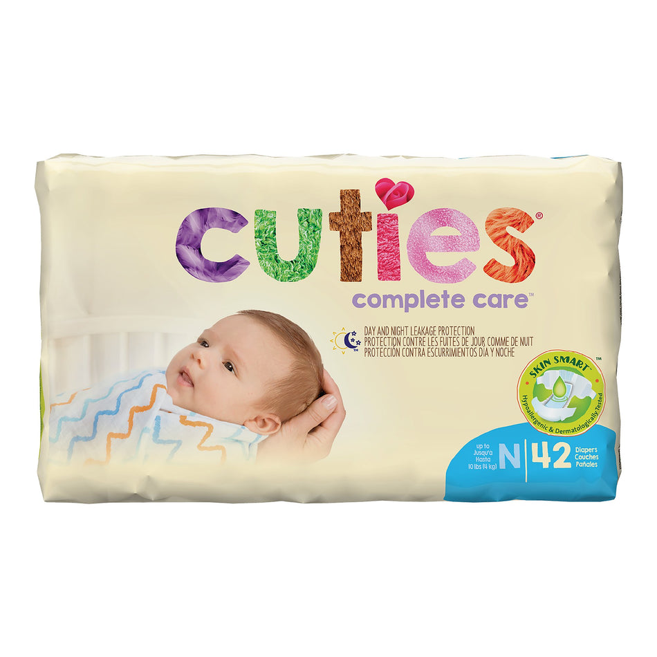 Cuties Premium Diaper, Newborn-Unisex Baby Diaper Cuties Complete Care Newborn Disposable Heavy Absorbency