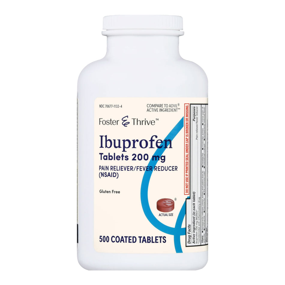 Foster & Thrive Ibuprofen 200 mg Coated Tablets-Pain Relief Foster & Thrive 200 mg Strength Ibuprofen Tablet 500 per Bottle