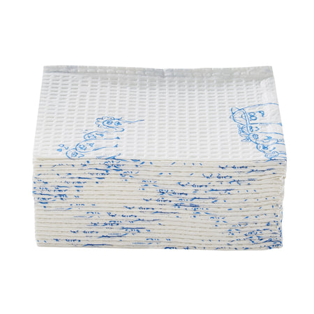 McKesson Nonsterile White / Blue Cartoon Toes Procedure Towel, 13 x 18 Inch-Procedure Towel McKesson 13 W X 18 L Inch White / Blue Cartoon Toes NonSterile