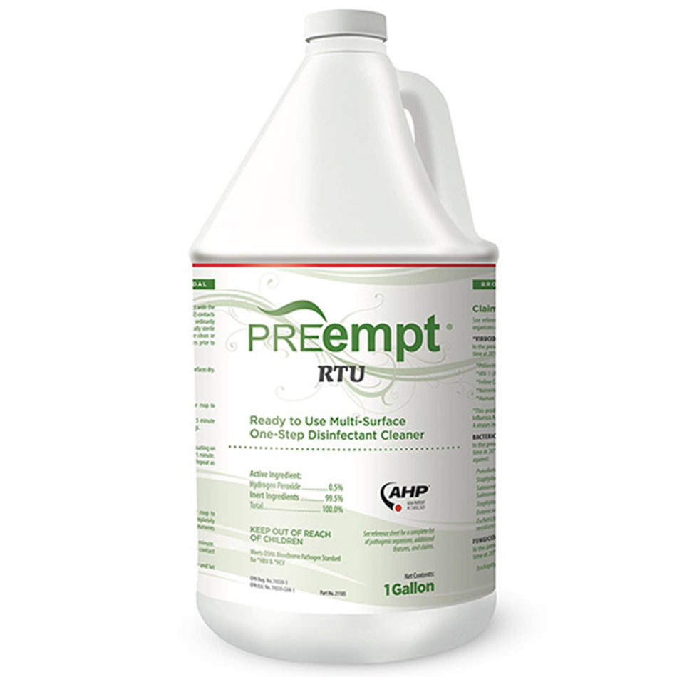 PREempt RTU Surface Disinfectant Cleaner, 1 gal.-PREempt RTU Surface Disinfectant Cleaner Peroxide Based Manual Pour Liquid 1 gal. Jug Scented NonSterile