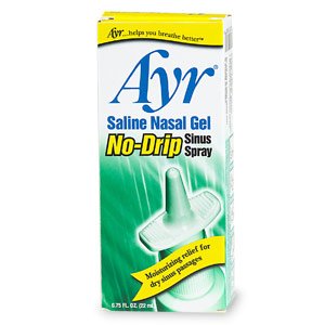 Ayr Saline Nasal Gel No-Drip Sinus Spray Nasal Moisturizer-Saline Nasal Spray Ayr 0.75 oz.
