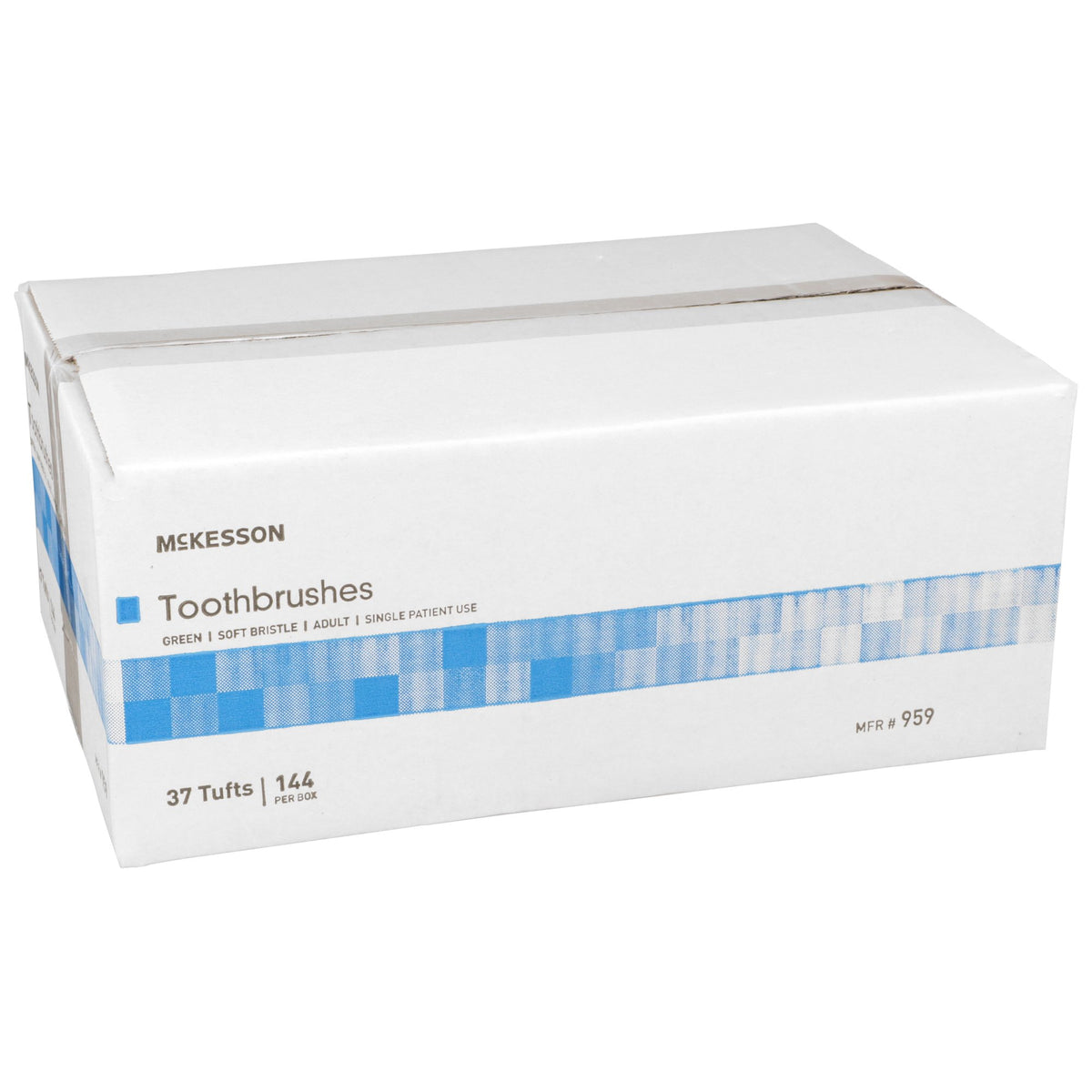 McKesson Soft Bristle Straight Toothbrush-Toothbrush McKesson Green Adult Soft