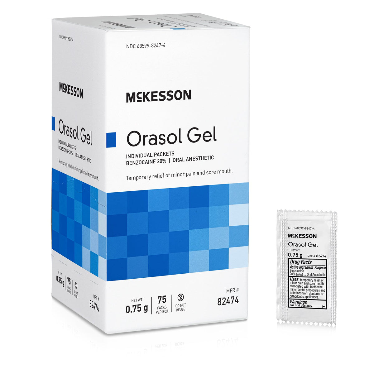 McKesson Benzocaine Oral Pain Relief-Oral Pain Relief McKesson 20% Strength Benzocaine Oral Gel 0.75 Gram