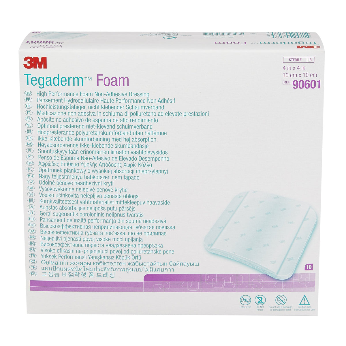 3M Tegaderm High Performance Nonadhesive without Border Foam Dressing, 4 x 4 Inch-Foam Dressing 3M Tegaderm High Performance 4 X 4 Inch Without Border Film Backing Nonadhesive Square Sterile