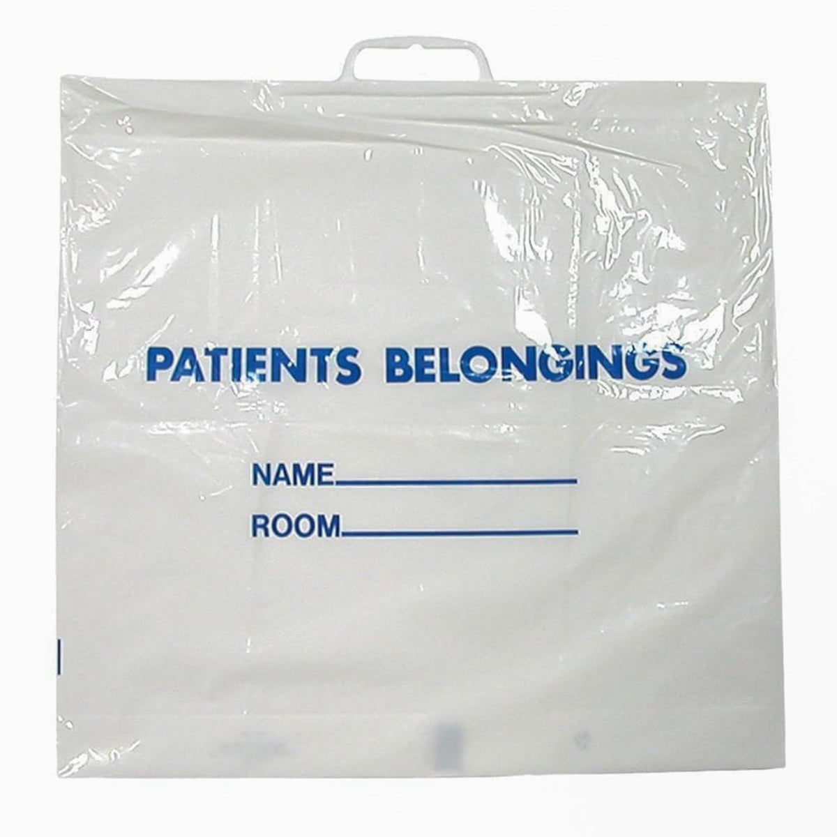 DawnMist Plastic Handle Patient Belonging Bags-Patient Belongings Bag DawnMist 18-1/2 X 20 Inch Polyethylene Snap Closure White