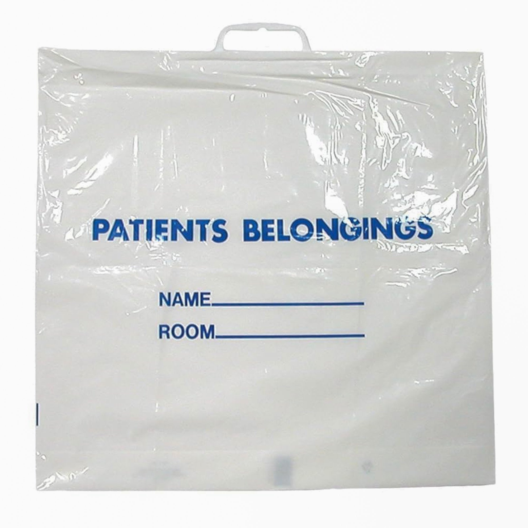 DawnMist Plastic Handle Patient Belonging Bags-Patient Belongings Bag DawnMist 18-1/2 X 20 Inch Polyethylene Snap Closure White