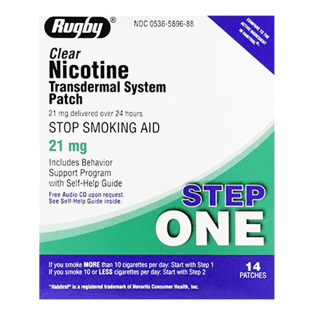 Rugby® Nicotine Polacrilex Stop Smoking Aid Transdermal Patch - Pharmaceuticals>Over the Counter>Smoking Suppressors - Maj...