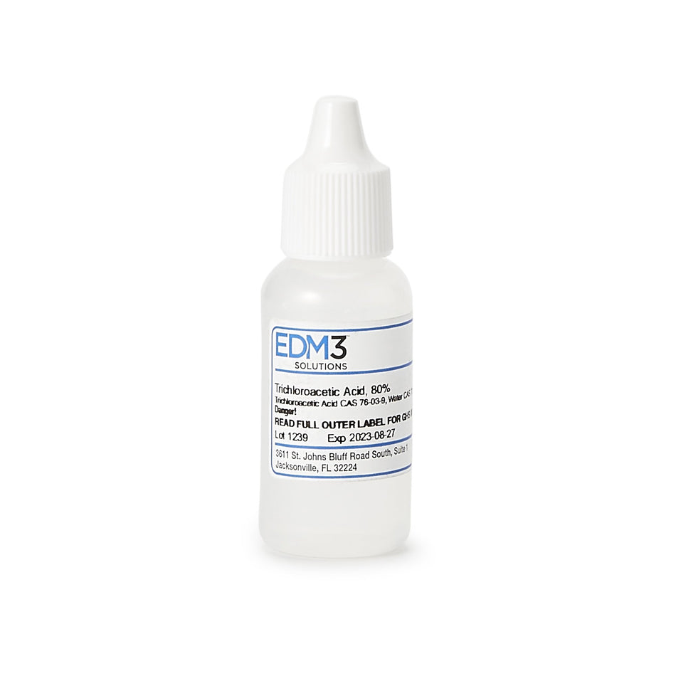 EDM 3 Trichloroacetic Acid, 15 mL-Chemistry Reagent Trichloroacetic Acid ACS Grade 80% 15 mL