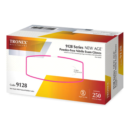 New Age 9128 Series Nitrile Exam Glove, Large, Violet-Blue-Exam Glove NEW AGE 9128 Series Large NonSterile Nitrile Standard Cuff Length Textured Fingertips Violet Blue Chemo Tested / Fentanyl Tested