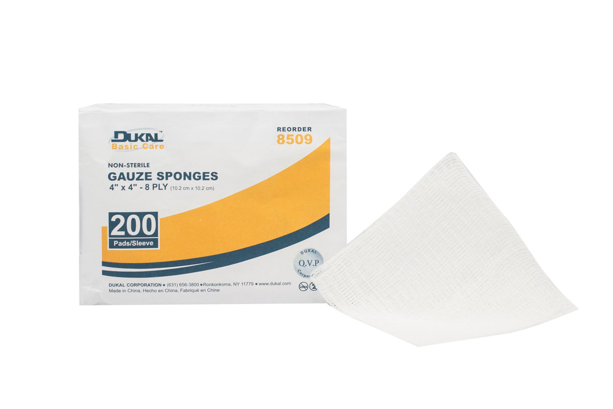 Dukal™ Gauze Sponge, 4 x 4 Inch, 8-Ply - Wound Care>General Wound Care>General Purpose Dressings>Gauze Dressings - Dukal