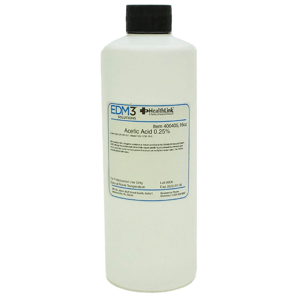 Healthlink 0.25% Acetic Acid Chemistry Reagent, 16-ounce bottle - Clinical Laboratory>Chemicals and Solutions - EDM 3 LLC