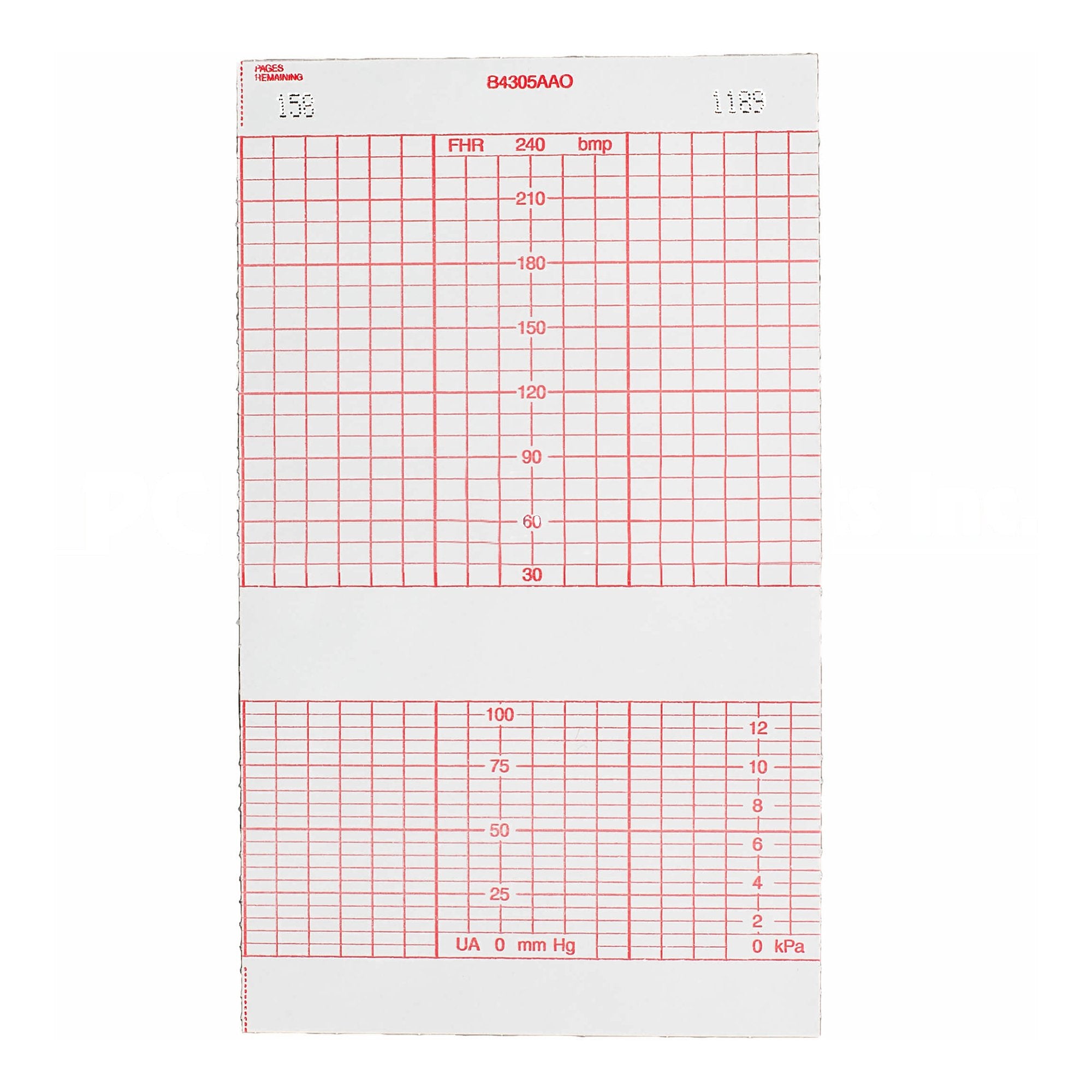 Life Trace Fetal Monitor Recording Paper-Recording Chart Paper Life Trace Z-Fold Red Grid
