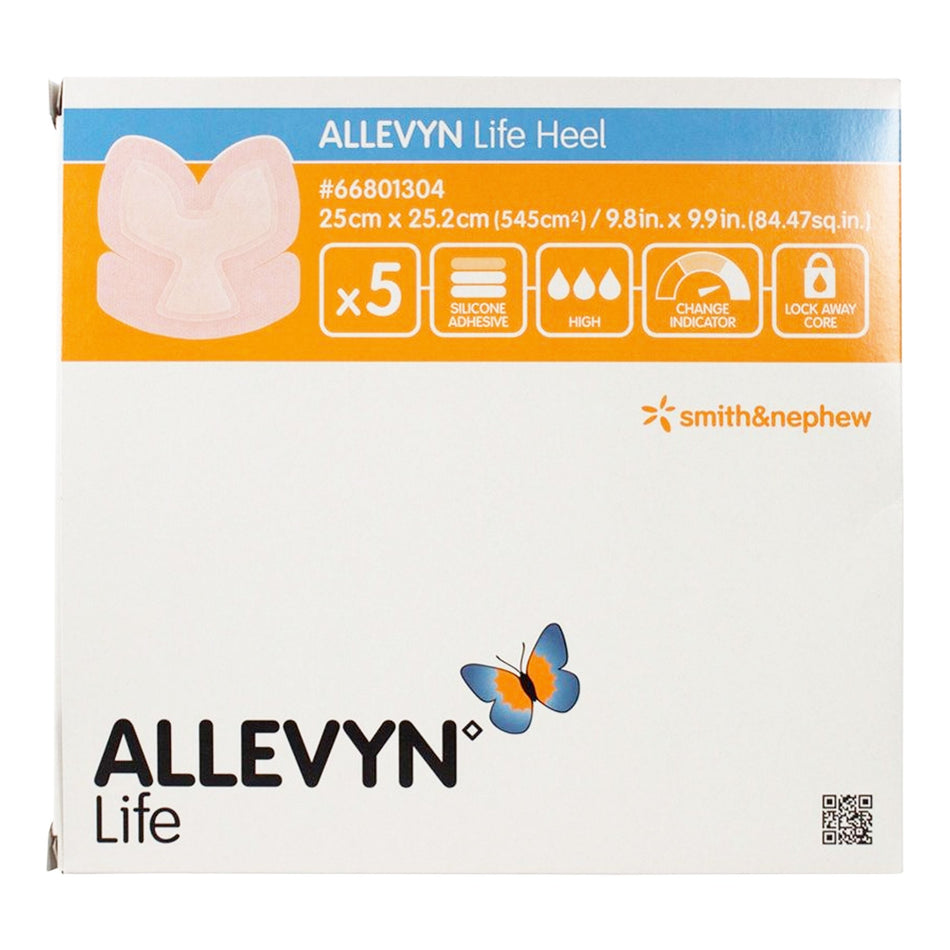 Allevyn Life Silicone Adhesive with Border Silicone Foam Dressing, 25 x 25.2 Centimeter-Foam Dressing Allevyn Life 9-4/5 X 9-9/10 Inch With Border Film Backing Silicone Gel Adhesive Heel Sterile