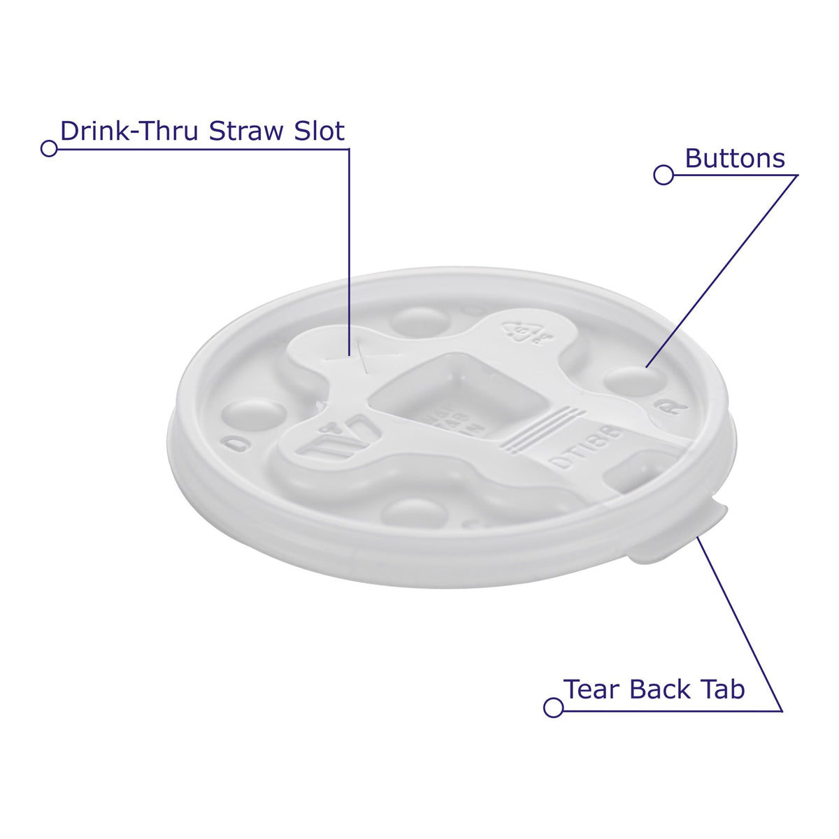 WinCup Lid-Drinking Cup Lid WinCup White Foam Disposable