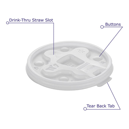 WinCup Lid-Drinking Cup Lid WinCup White Foam Disposable