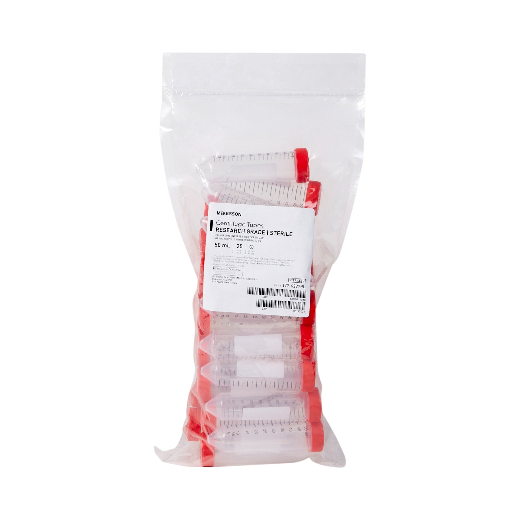 McKesson Centrifuge Tube, 50 mL-McKesson Centrifuge Tube Plain 50 mL Screw Cap Polypropylene Tube