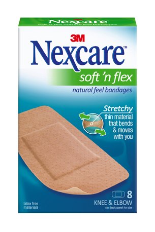 Nexcare Soft 'n Flex Tan Adhesive Strip, 2 x 4 Inch-Adhesive Strip Nexcare Soft 'n Flex 2 X 4 Inch Fabric Rectangle Tan Sterile