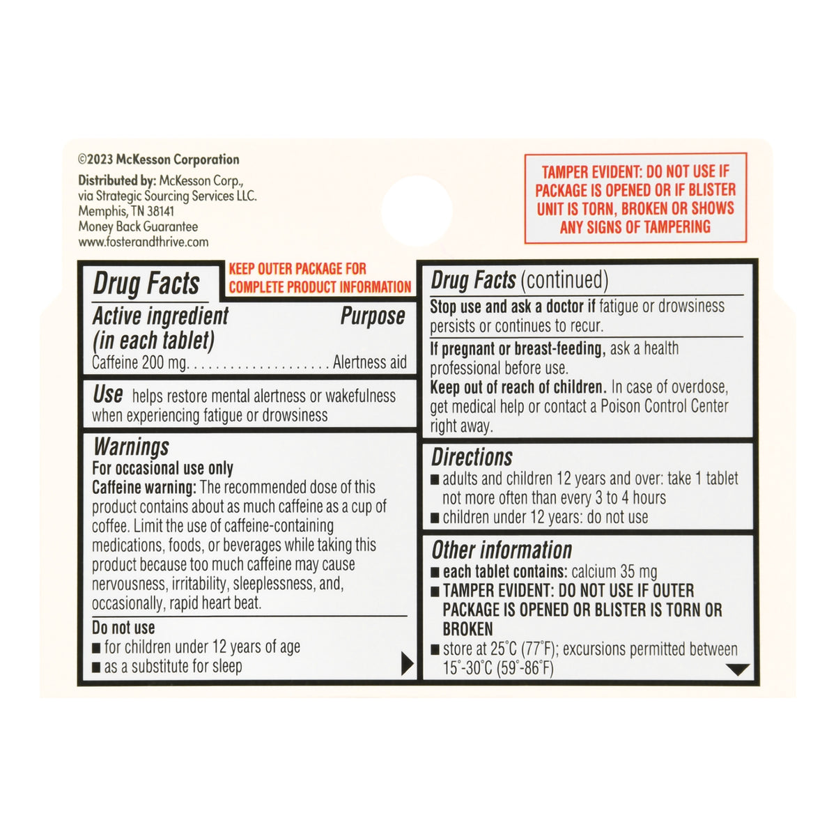 Foster & Thrive Stay Awake Caffeine 200 mg Tablets-Foster & Thrive Stimulant 200 mg Strength Tablet